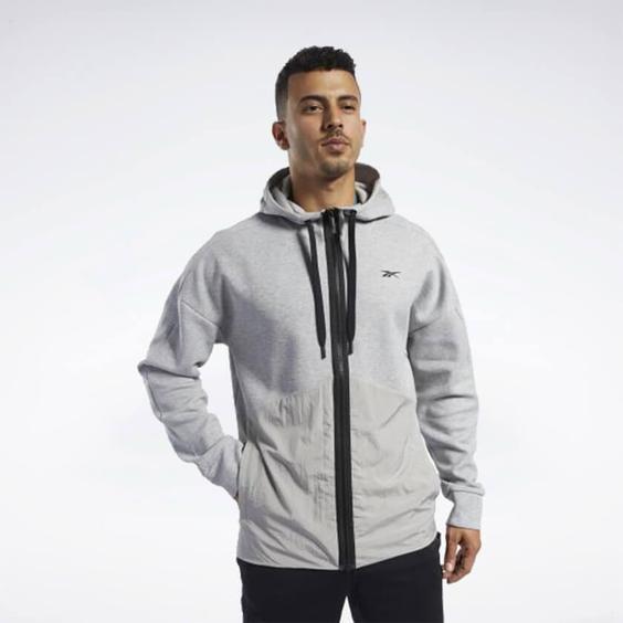 سوئیشرت مردانه ریباک مدل Reebok Men’s Ts Knit-woven Fz Hoodie Sweatshirt fk6365|تهران ریبوک