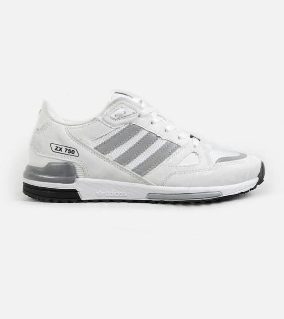 کفش کتانی مردانه چریکی سفید خط طوسی آدیداس adidas ZX 750 مدل 3550|لوزی