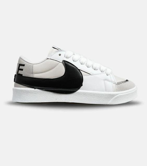 کفش نایک مردانه و زنانه سفید کرم مشکی Nike Blazer Low 77 Jumbo مدل 5608|لوزی