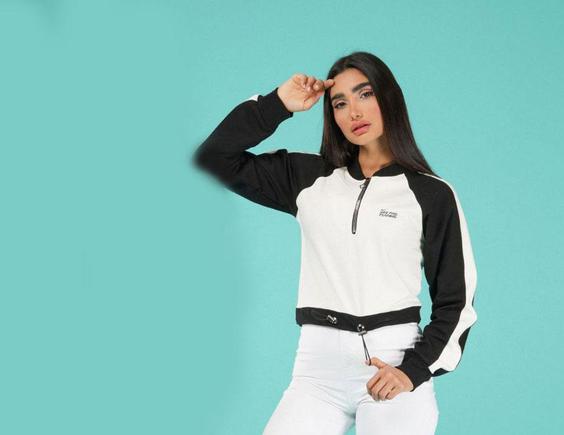 کراپ نیم زیپ NIKE PRO مدل 3191 رنگ سفید|ونتی