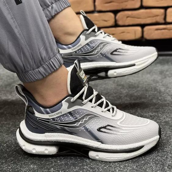 کتونی مردانه اسپرت رانینگ مدل ساکونی Saucony  سفید مشکی کد 14220|باسلام