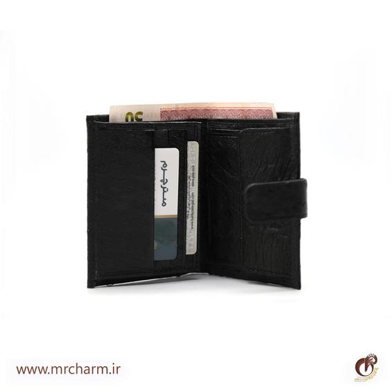 کیف پول چرم شترمرغ دکمه دار mrc1211-11|مستر چرم