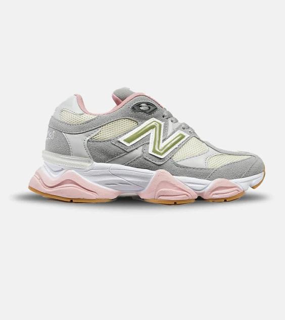 کفش کتانی زنانه طوسی لیمویی صورتی NEW BALANCE 9060 مدل 4201|لوزی