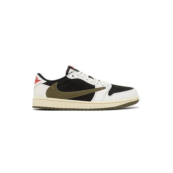 کفش نایک ایرجردن 1 تراویس اسکات زیتونی ساق کوتاه Nike Travis Scott Air Jordan 1 Low OG Olive|کتونی باز