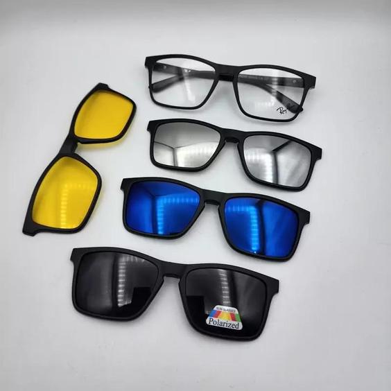  فریم عینک طبی مگنتی کاوردار  رای بن Ray Ban  با 4 کاور مگنتی آفتابی کد 2267|باسلام