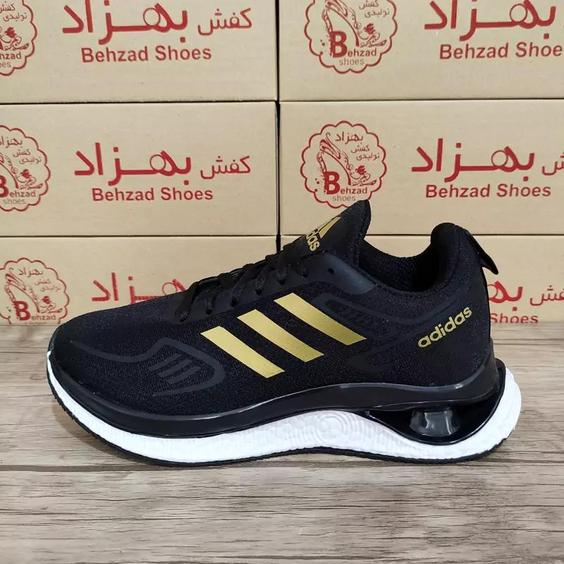 کتونی adidas آدیداس زیره کپسولی مردانه پسرانه رنگ مشکی سایز 41 تا 44 کفی طبی زیره کپسولی لژ 4 سانتی رویه بافت خارجی سبک |باسلام