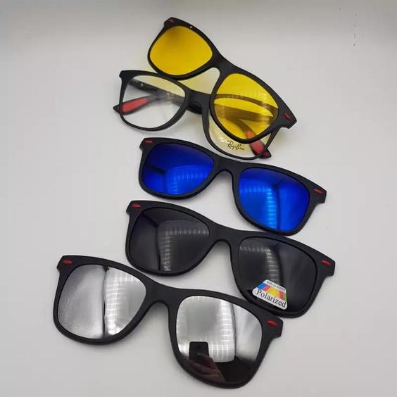 عینک طبی مگنتی کاوردار رای بن Ray Ban  با 4 کاور مگنتی آفتابی کد 2317|باسلام