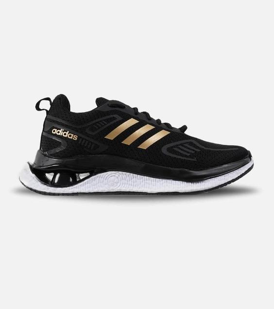 کفش کتانی مردانه مشکی طلایی Adidas running shoes مدل 2121|لوزی