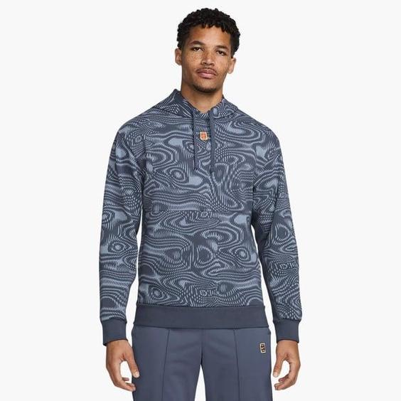 سویشرت تنیس مردانه نایک Nike Court Heritage DRI-FIT Sweatshirt- آبی/ خاکستری|تنیس شاپ