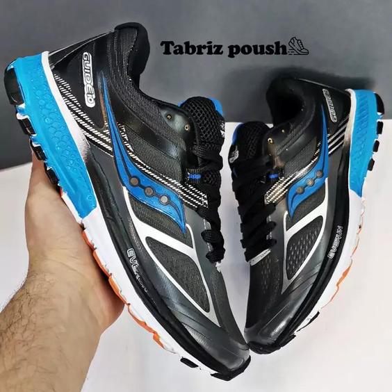 کفش اسپرت های کپی وارداتی طبی زیره eva مدل saucony ساکنی رنگ مشکی آبی|باسلام (تبریز پوش)