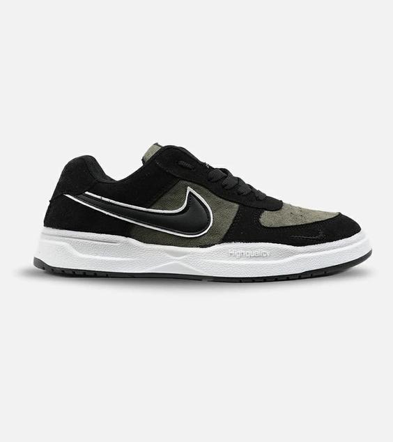 کفش کتانی مردانه و زنانه مشکی سبز NIKE AIR FORCE مدل 2138|لوزی