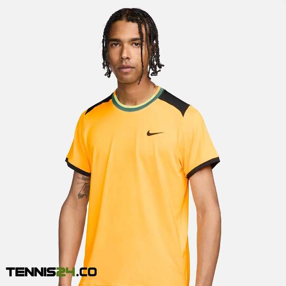 تی شرت تنیس مردانه نایک NikeCourt Dri-FIT Advantage- زرد/مشکی|تنیس شاپ