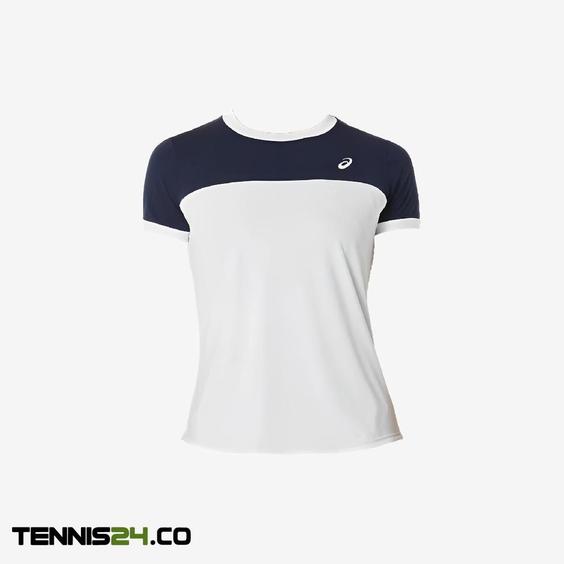 تی شرت تنیس زنانه اسیکس Asics Women Court SS Top- سفید|تنیس شاپ