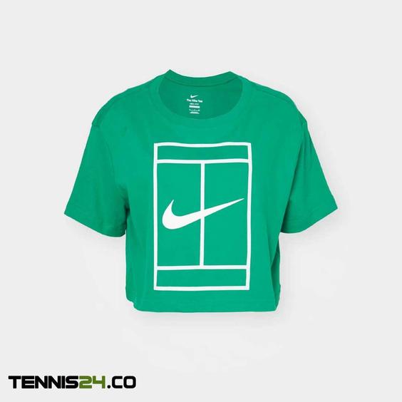 تی‌شرت تنیس زنانه نایک Nike Court Dri-FIT Heritage – سبز|تنیس شاپ