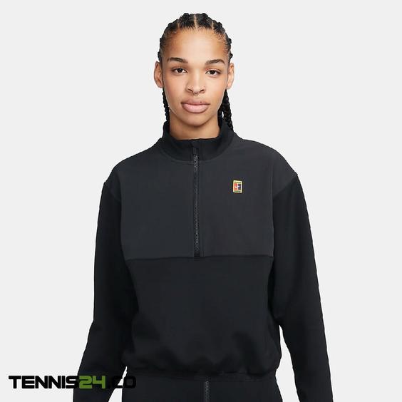 سویشرت نیمه زیپ نایک NikeCourt Dri-FIT Heritage- مشکی|تنیس شاپ