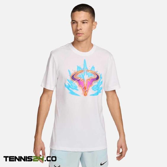 تی شرت تنیس مردانه نایک Rafa Nike Court Dri-FIT– سفید/آبی|تنیس شاپ