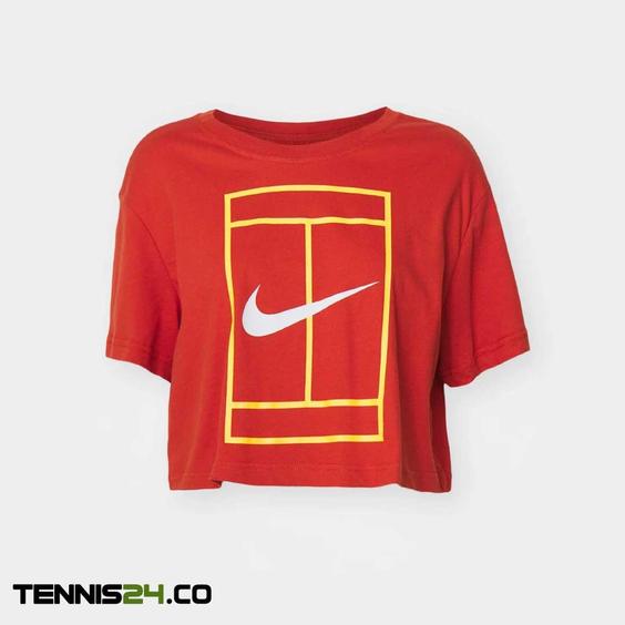 تی‌شرت تنیس زنانه نایک Nike Court Dri-FIT Heritage – نارنجی|تنیس شاپ