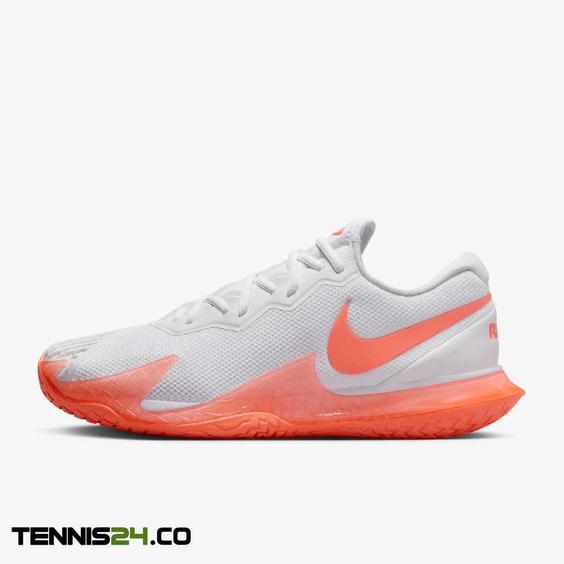 کفش تنیس مردانه نایک NikeCourt Zoom Vapor Cage 4 Rafa- سفید/نارنجی|تنیس شاپ