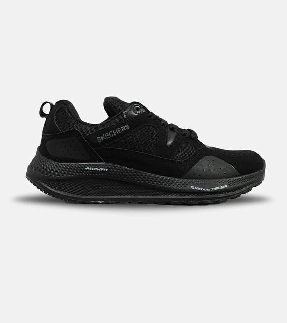 کفش کتانی طبی زنانه و مردانه مشکی SKECHERS archfit v02 مدل 4820|لوزی