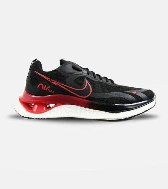 کفش کتانی مشکی قرمز NIKE air max مدل 3304|لوزی