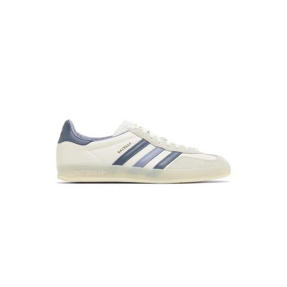 کفش آدیداس گزل کرم سفید سورمه ای Adidas Gazelle Indoor White Preloved Ink|کتونی باز