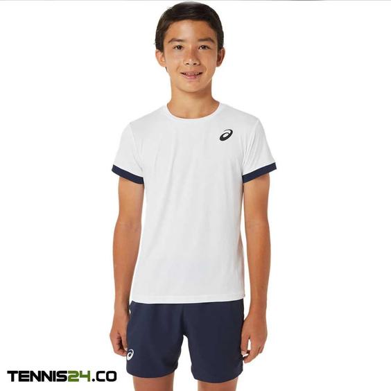 تی شرت تنیس پسرانه اسیکس Asics Tennis SS Top- سفید|تنیس شاپ