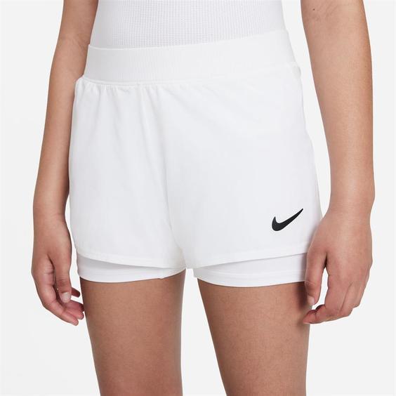 شلوارک تنیس دخترانه نایک Nike Court Dri-Fit Victory- سفید|تنیس شاپ