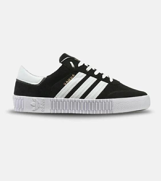 کفش کتانی مردانه مشکی سفید ADIDAS SAMBA مدل 4401|لوزی