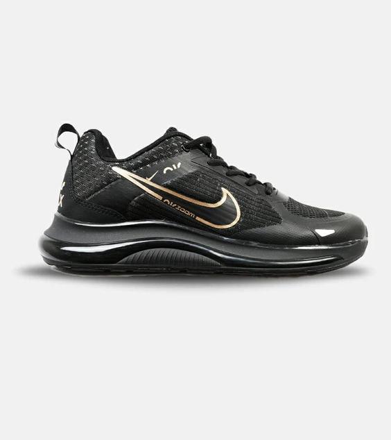 کفش کتانی مردانه مشکی طلایی Nike air max zoom مدل 4131|لوزی