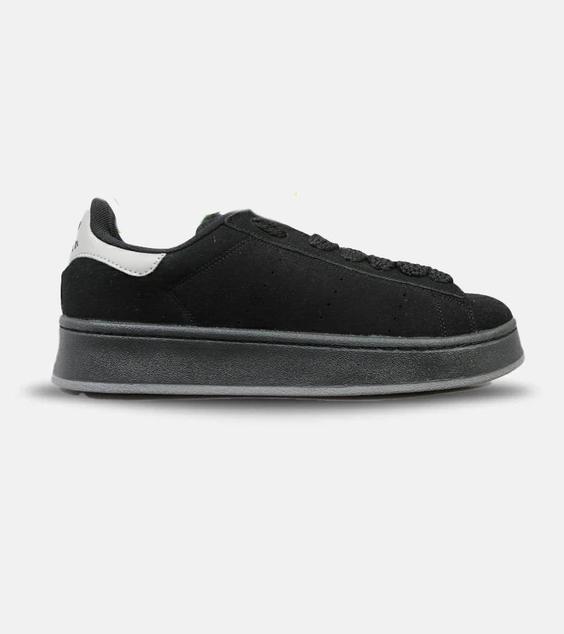 کفش کتانی مردانه مشکی طوسی ADIDAS stan smith مدل 4586|لوزی