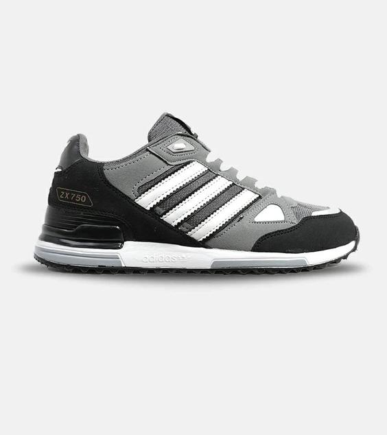 کفش کتانی مردانه خاکستری سفید مشکی آدیداس ADIDAS zx 750 مدل 4520|لوزی