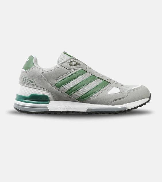 کفش کتانی مردانه طوسی سفید سبز آدیداس adidas ZX 750 مدل 3472|لوزی