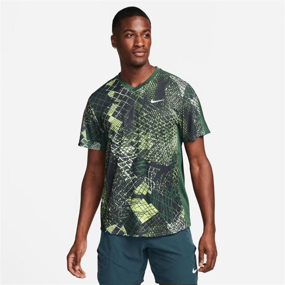 تیشرت تنیس مردانه نایک NikeCourt Dri-FIT Printed- سبز|تنیس شاپ