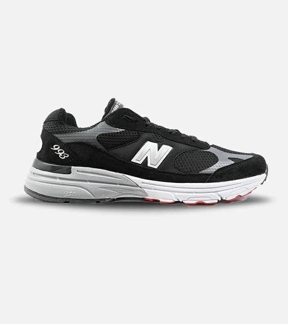 کفش کتانی بزرگ پا مشکی زیر سفید NEW BALANCE 993 مدل 3116|لوزی