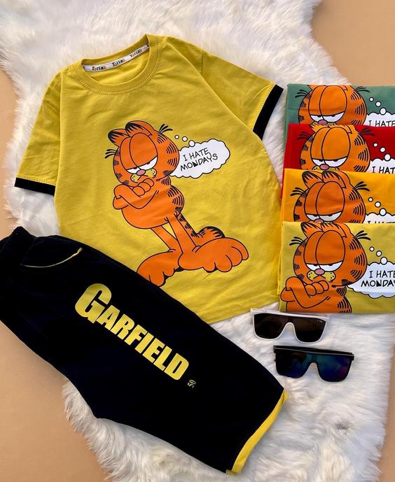 تیشرت شلوارک garfield کد 1464|نی نی گلی