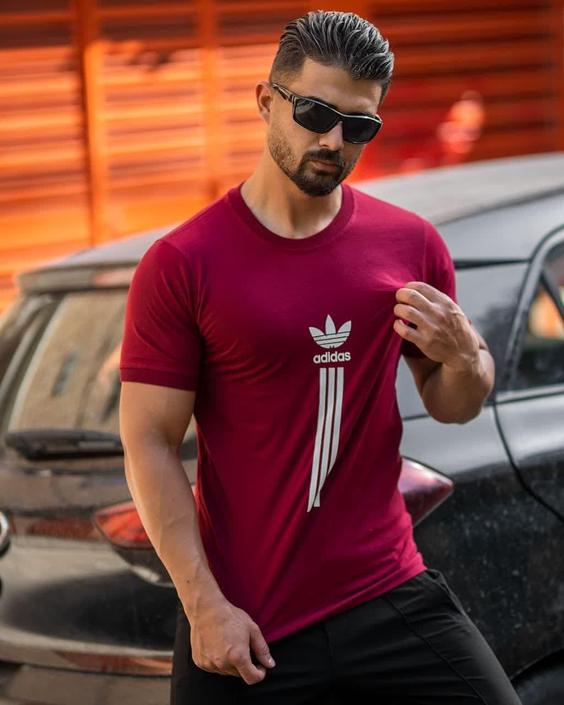 تیشرت ADIDAS مدل 3123 رنگ زرشکی|تخفیف ها