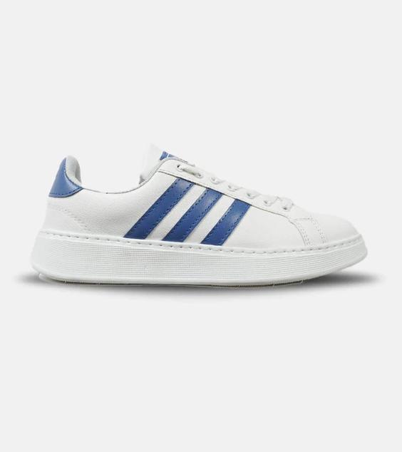 کفش اسنیکر مردانه سفید آبی ADIDAS SuperStar مدل 4398|لوزی