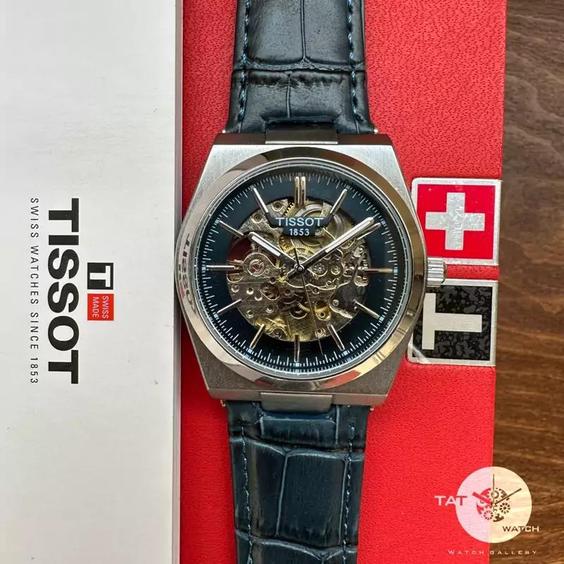 ساعت مچی مردانه تیسوت نبضی موتور ژاپن صفحه اسکلتون رنگبندی tissot|باسلام