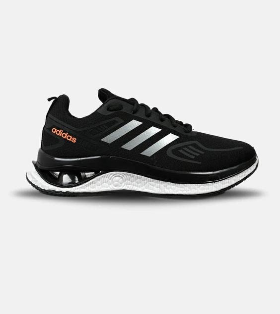 کفش کتانی مردانه مشکی سفید Adidas running shoes مدل 5015|لوزی