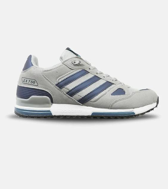 کفش کتانی مردانه طوسی سرمه ای آدیداس adidas ZX 750 مدل 4385|لوزی