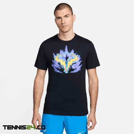 تی شرت تنیس مردانه نایک Rafa Nike Court Dri-FIT– مشکی|تنیس شاپ