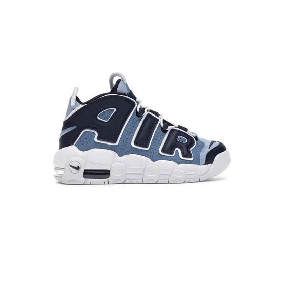 کتونی نایک ایر آپتمپو سفید آبی سورمه ای Nike Air More Uptempo Denim Blue|کتونی باز