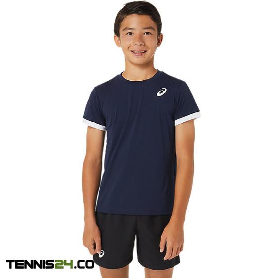 تی شرت تنیس پسرانه اسیکس Asics Tennis SS Top- سرمه ای|تنیس شاپ