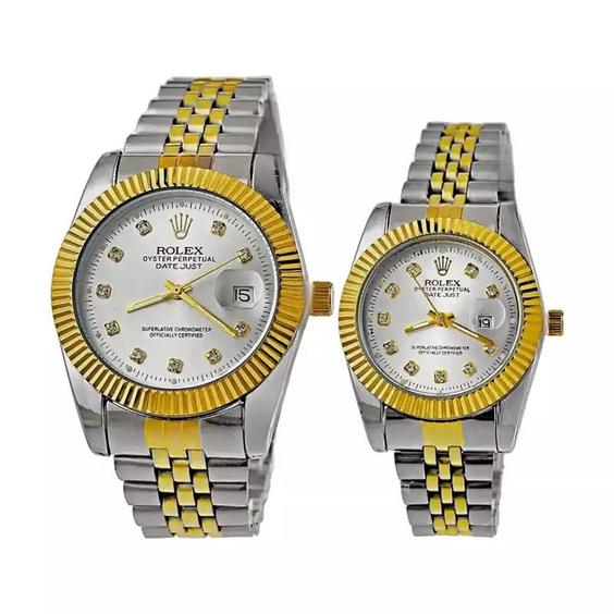 ست زنانه مردانه ساعت مچی رولکس مدل دیت جاست DATE JUST SET SR-GD-SR|باسلام (Dorado Watch)