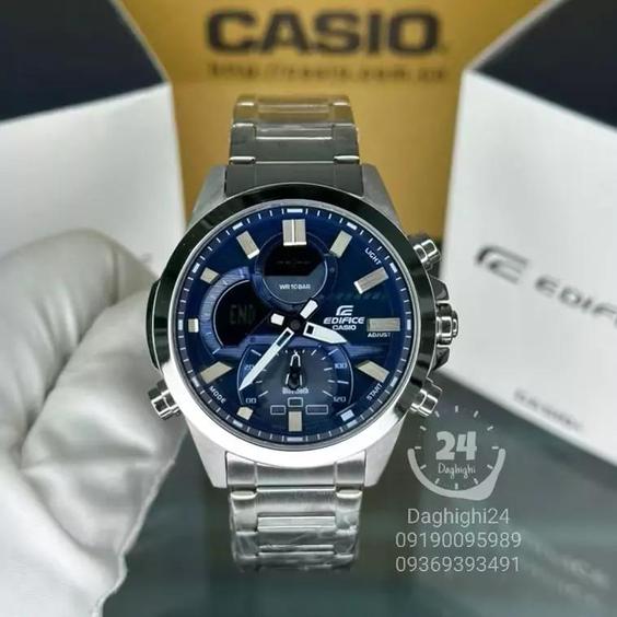 ساعت  مچی کاسیو  ادیفایس casio edifice ECB-30D-2A بند استیل رنگ ثابت،مسترکوالیتی .صفحه سرمه ای|باسلام