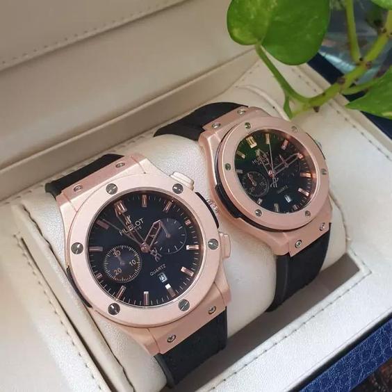 ساعت مچی ست زنانه و مردانه هابلوت بند قفل هابلوت با ارم حک شده Hublot |باسلام