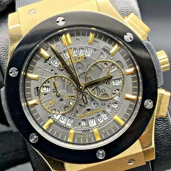 ساعت مردانه هابلوت موتور ژاپن+بدنه استیل+رنگ ثابت hublot|باسلام