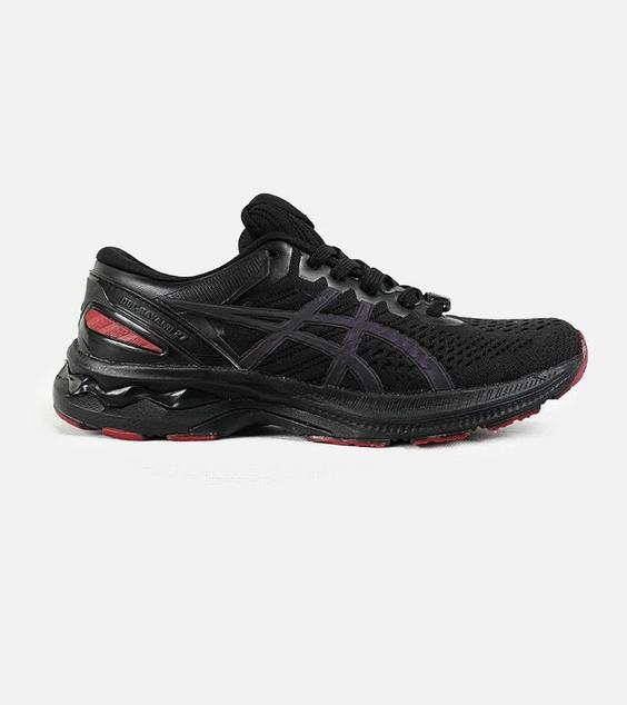 کفش کتانی ورزشی مردانه مشکی زیر قرمز اسیکس asics Gel-Kayano 27 مدل 3357|لوزی