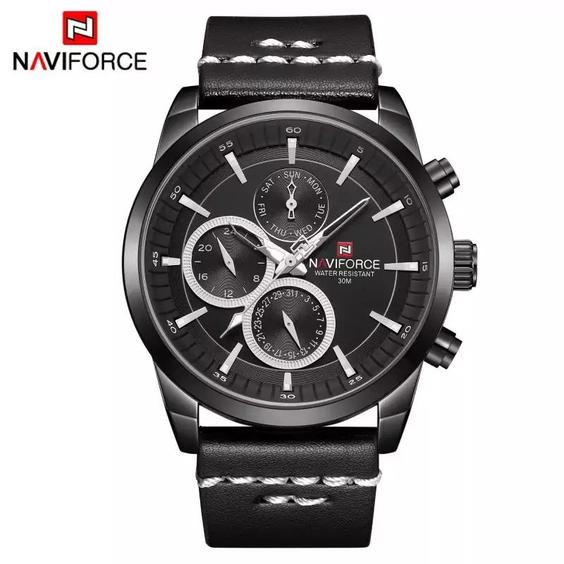 ساعت مردانه اورجینال برند اسکمی -کد :Naviforce 9148 - مشکی مشکی|باسلام