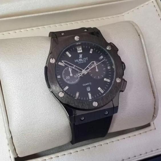 ساعت مچی مردانه هابلوت مشکی رنگ بند رابر HUBLOT |باسلام